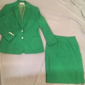 Vintage Evan Picone dress suit kelly green